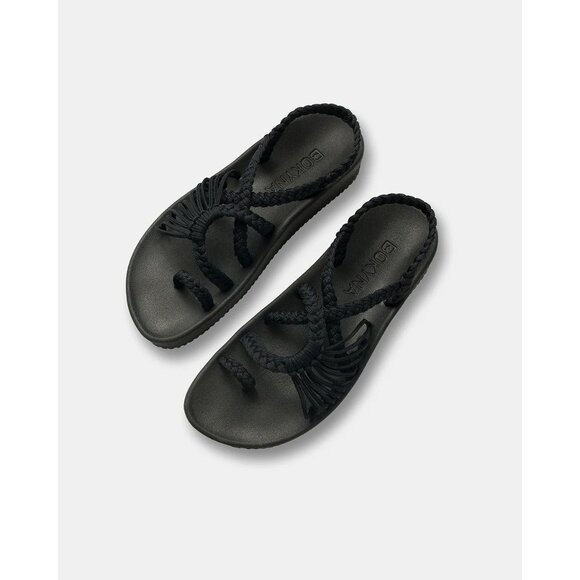 Bokyna Elevate Arch Support Comfort Sandals Black EU 40/US 9 NWOT Braided Strap - Picture 1 of 9